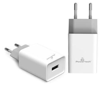 POWERTECH φορτιστής τοίχου PT-780, USB QC 3.0, 20W, 4A, λευκός