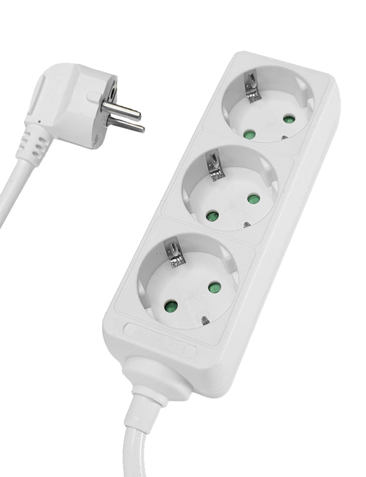 POWERTECH πολύπριζο PT-868, 3x schuko, 16A, 1.5m, λευκό