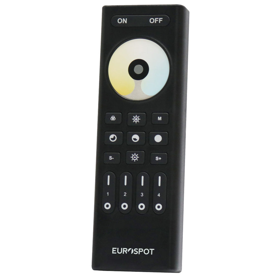 EuroSpot RF 2.4GHz 4Ζωνο Μαύρο Τηλεχειριστήριο CCT Ταινίας-Led