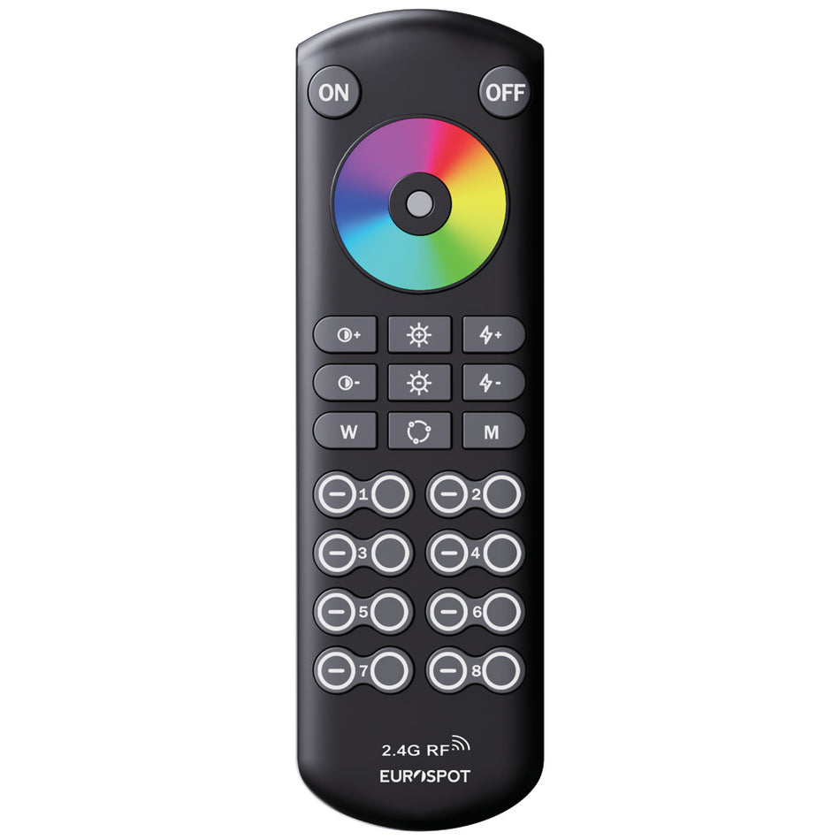 EuroSpot RF 2.4GHz 8Ζωνο Μαύρο Τηλεχειριστήριο