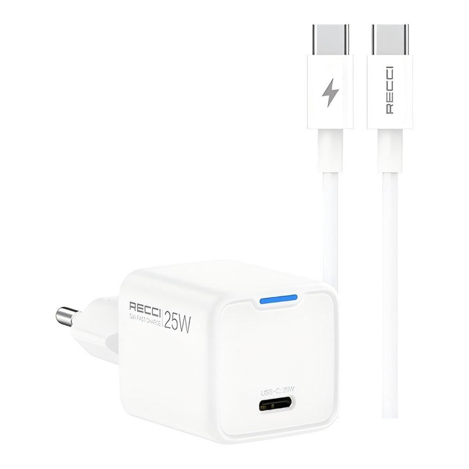 Chargeur RECCI RC106E GaN PD25W USB-C avec câble de données de charge rapide