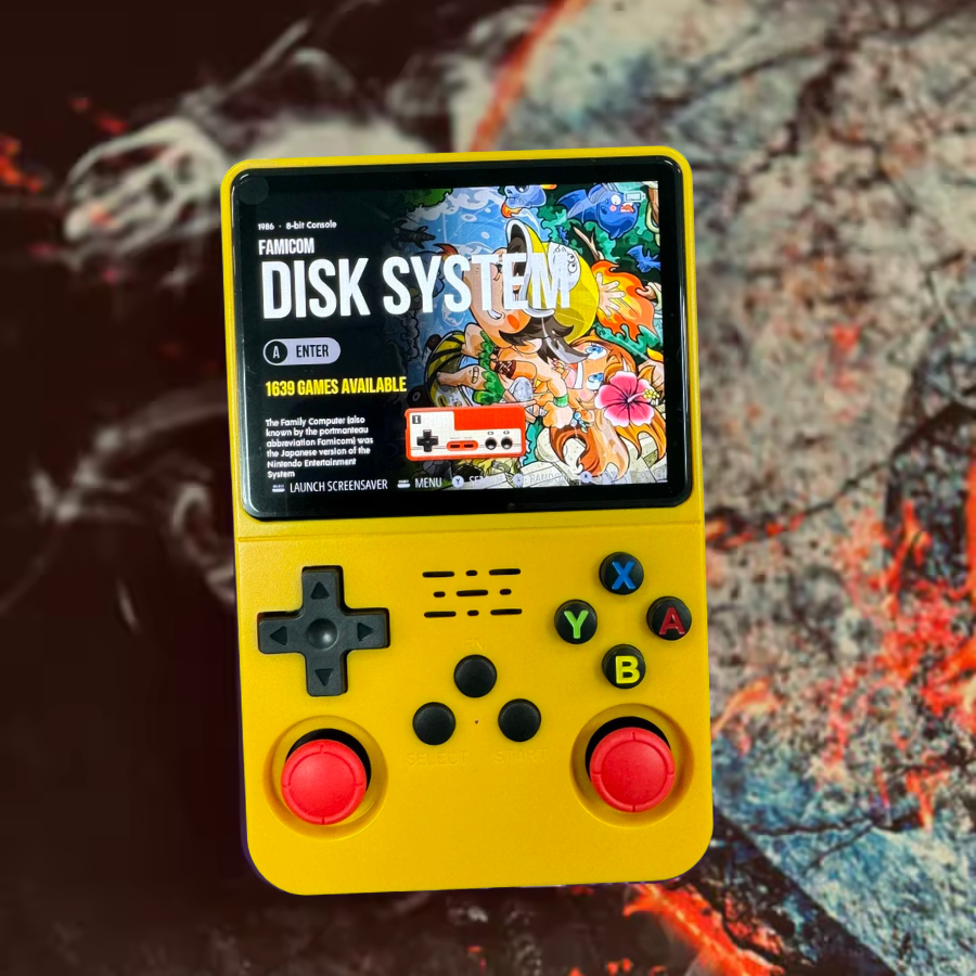 Retro Dual Chip Φορητή Κονσόλα R36S, 64GB 15.000 Παιχνίδια, Οθόνη IPS 3.5", ArKOS 2.0, Κίτρινο