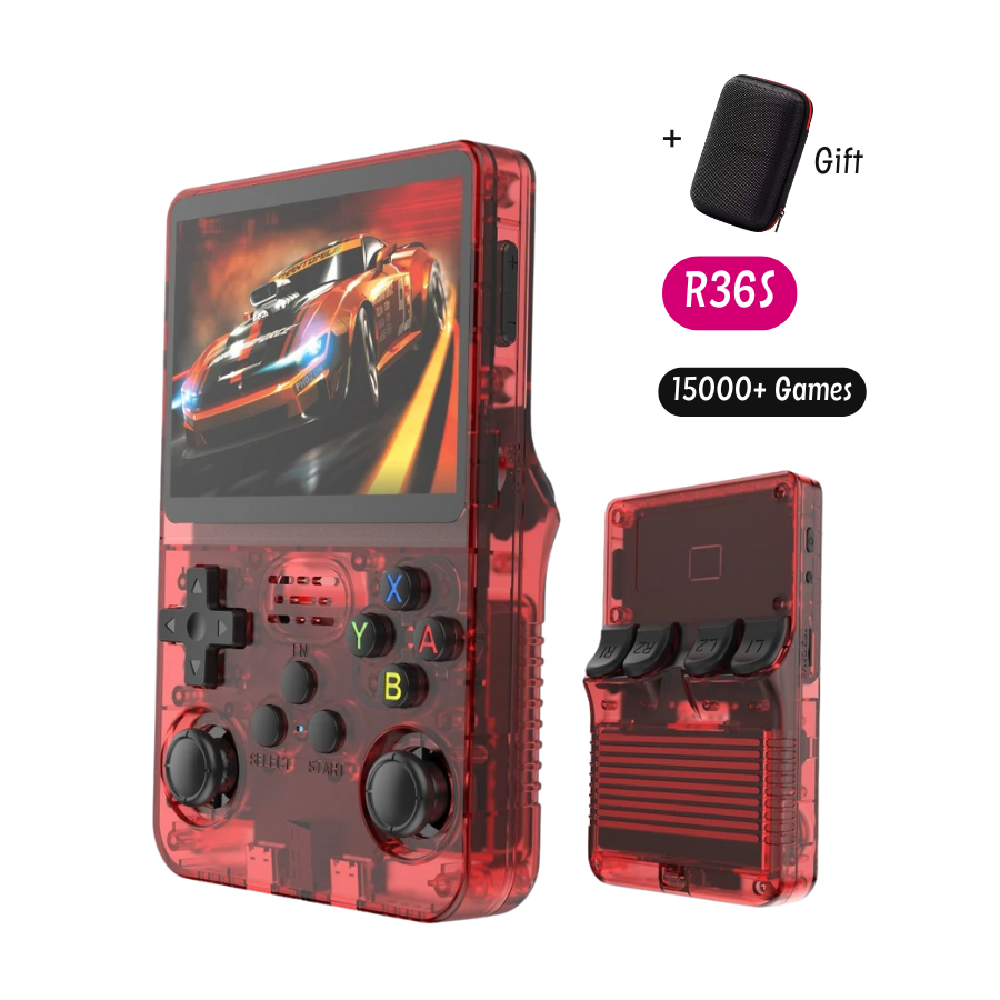 Retro Dual Chip Φορητή Κονσόλα R36S, 64GB 15.000 Παιχνίδια, Οθόνη IPS 3.5", ArKOS 2.0, Κόκκινο