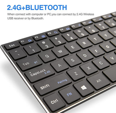 RIITEK ασύρματο πληκτρολόγιο RT721 με touchpad, Bluetooth & 2.4GHz