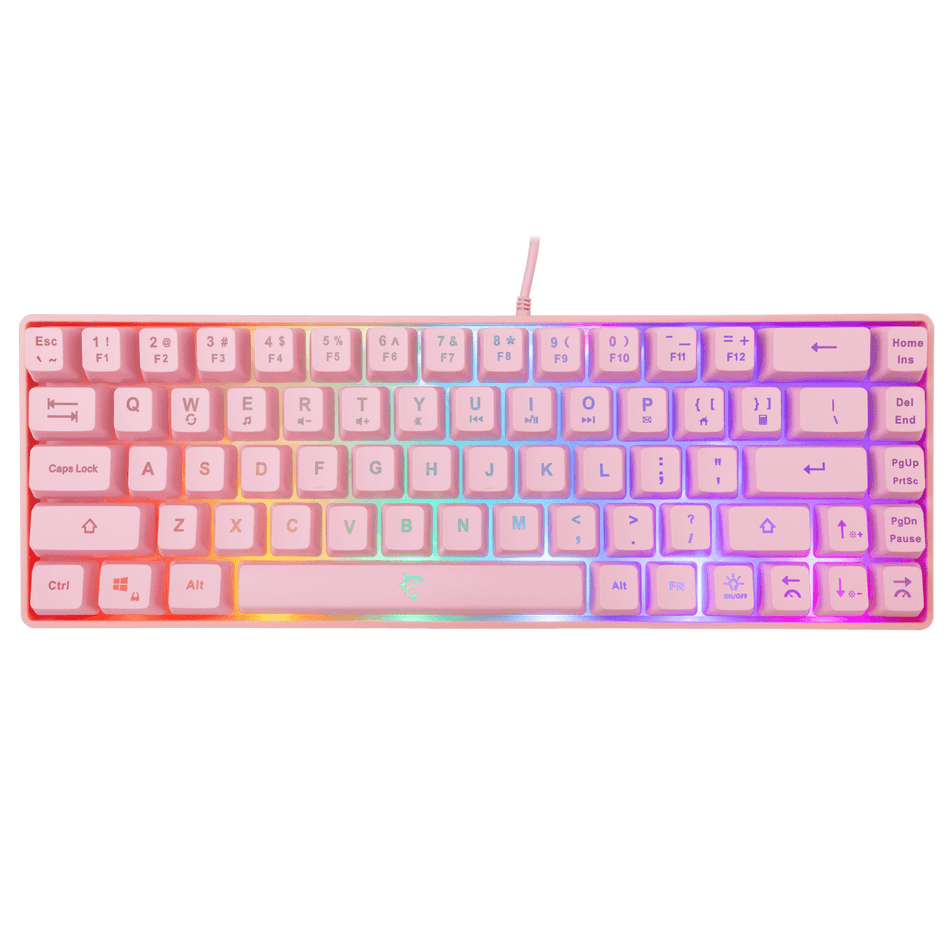 White Shark Rgb Gaming Membrane Keyboard Ronin Pink