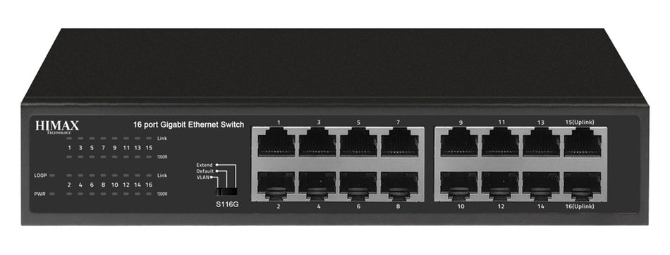 HIMAX switch S116G, 16x Ethernet θύρες, έως 1000Mbps