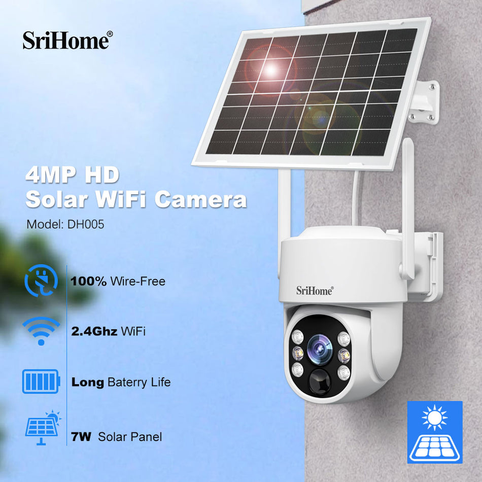 CAMÉRA WIFI EXTÉRIEURE SOLAIRE HD SRIHOME 4MP