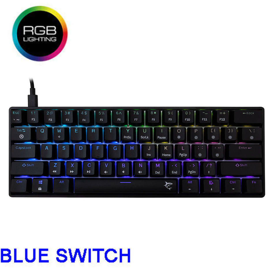 White Shark Mechanical Keyboard Blue Switch Gk 004121 Black