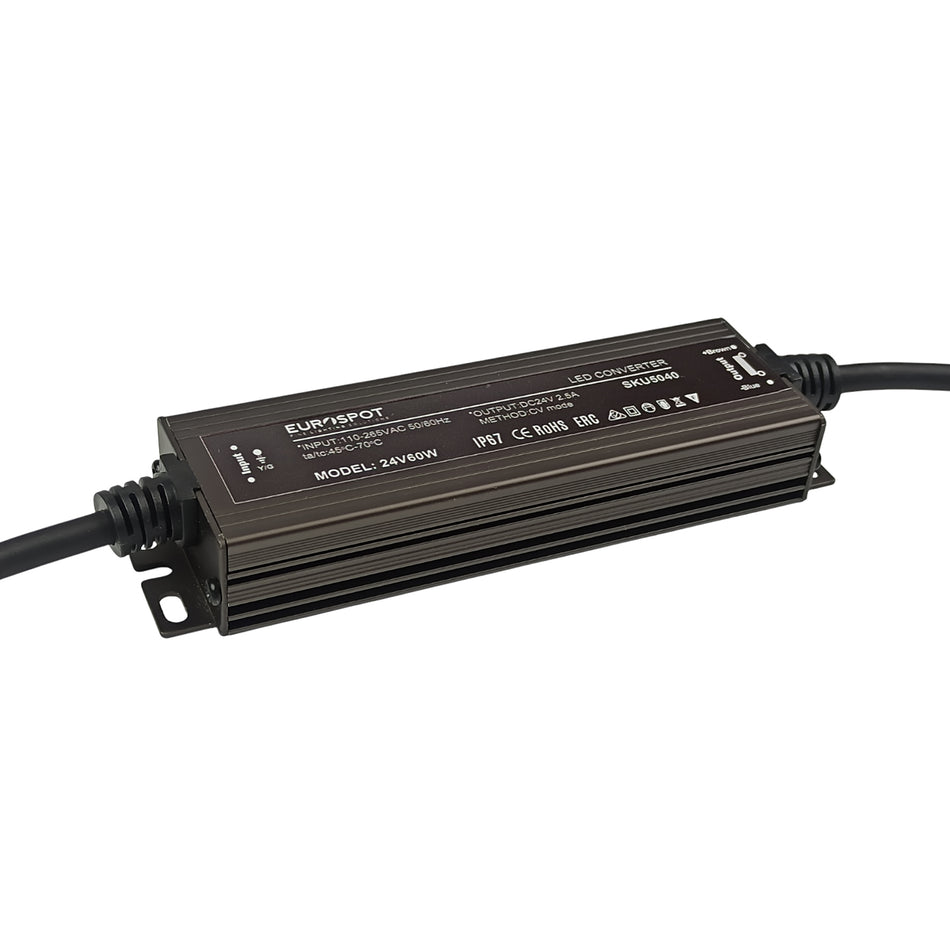 Eurospot Στεγανό IP67 Τροφοδοτικό Led Αλουμινίου 24V 60W