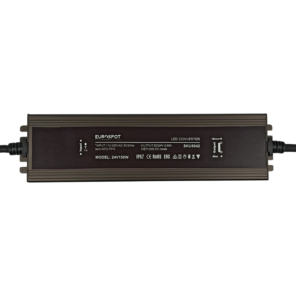 Eurospot Στεγανό IP67 Τροφοδοτικό Led Αλουμινίου 24V 150W