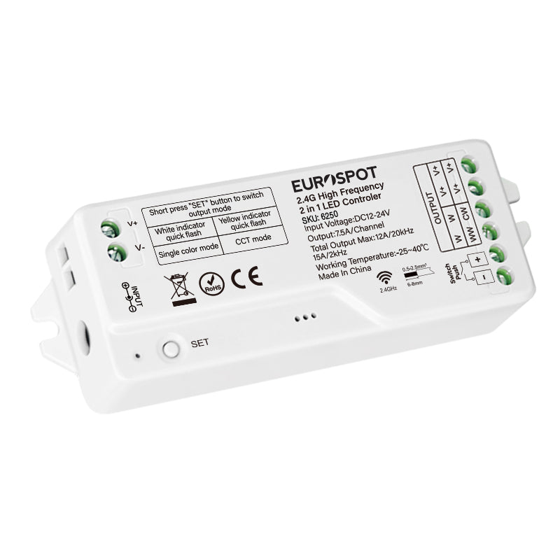 EuroSpot Led High Frequency Controller 2in1 2.4RF+ Push Dim