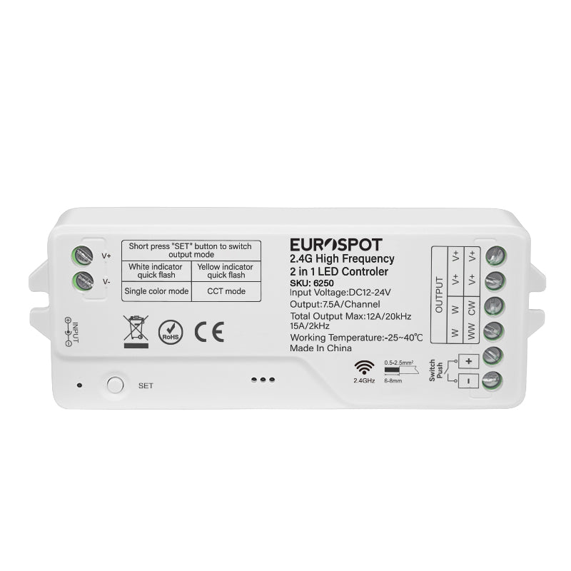 EuroSpot Led High Frequency Controller 2in1 2.4RF+ Push Dim