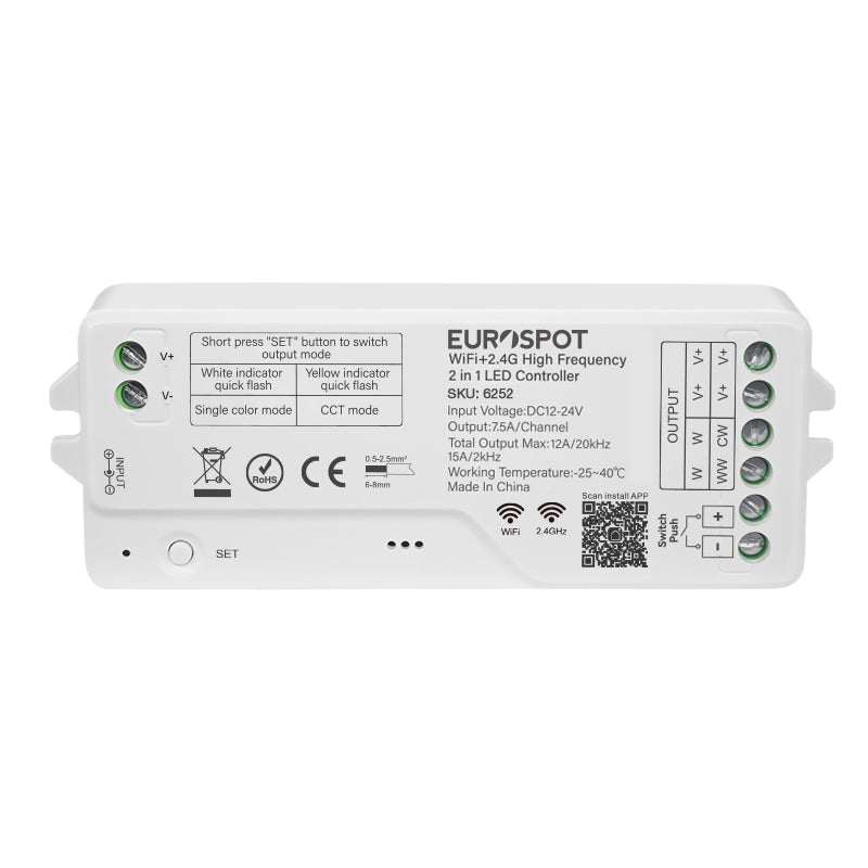 EuroSpot Led High Frequency Controller 2in1 Tuya WiFi+ 2.4RF+ Push Dim