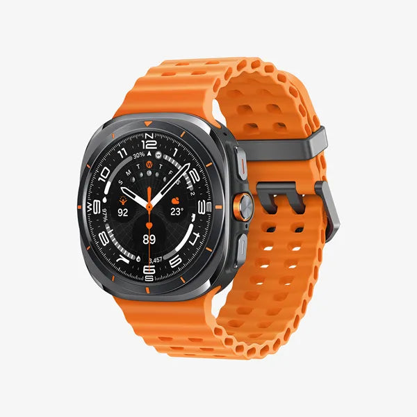 Samsung Galaxy Smartwatch Watch Ultra (2025) Titanium 47mm Αδιάβροχο, Γκρι((Πορτοκαλί λουράκι)