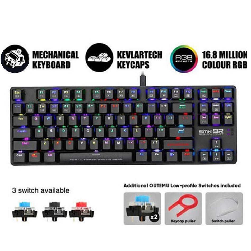 Armaggeddon Mechanical Low Profile Keyboard Rgb Falconet Red