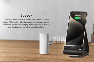 SILICON POWER power bank QD50, USB-C, 5000mAh, 20W PD, μαύρο