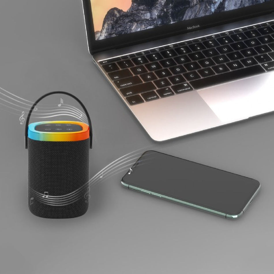 Gembird Bt5.3/Fm/Tf/Usb/Handfree Led Speaker 10 W Black