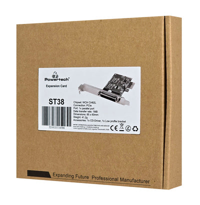 POWERTECH κάρτα επέκτασης PCIe σε 1x parallel ST38, 1MB, 85x60mm