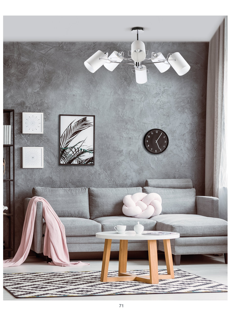 KQ 2654/6 SHIRO CHROME AND WHITE PENDANT 1Ε3