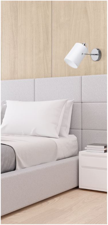 KQ 2654/1 SHIRO CHROME AND WHITE WALL LAMP 1Ε3