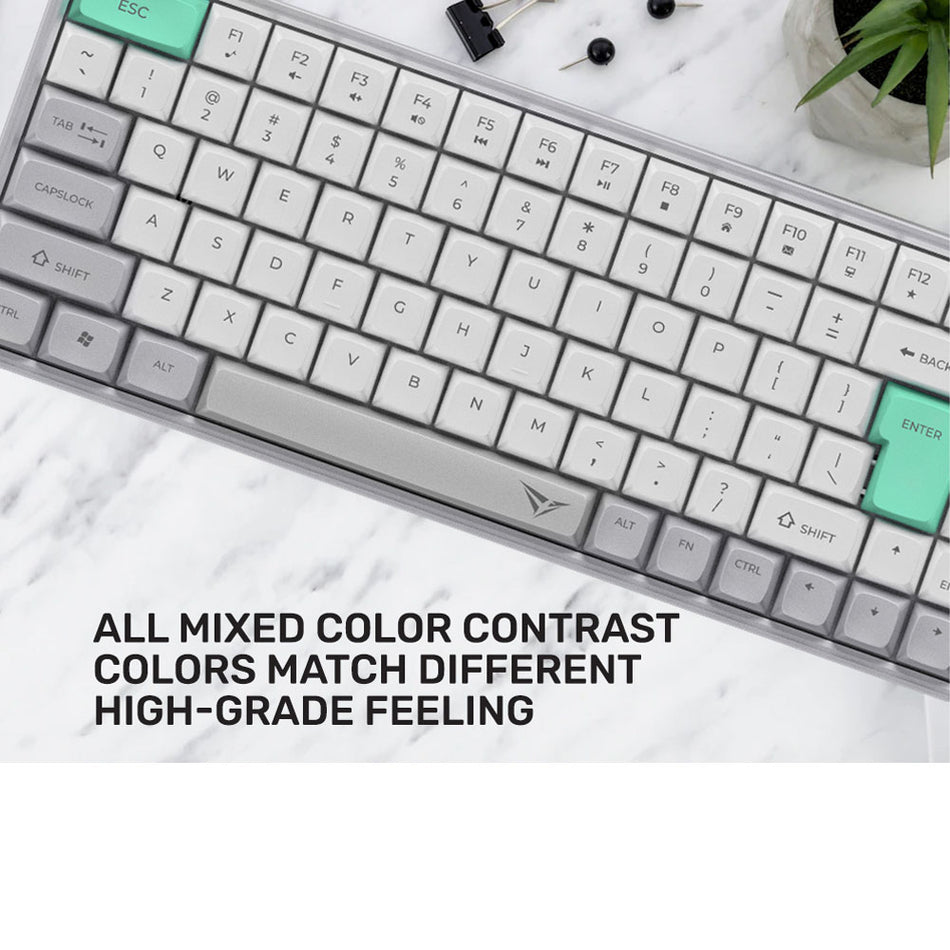 Alcatroz Bt5.3/2.4 G Multi Device Rechargeable Keyboard Tetriz Air 3 Summer White