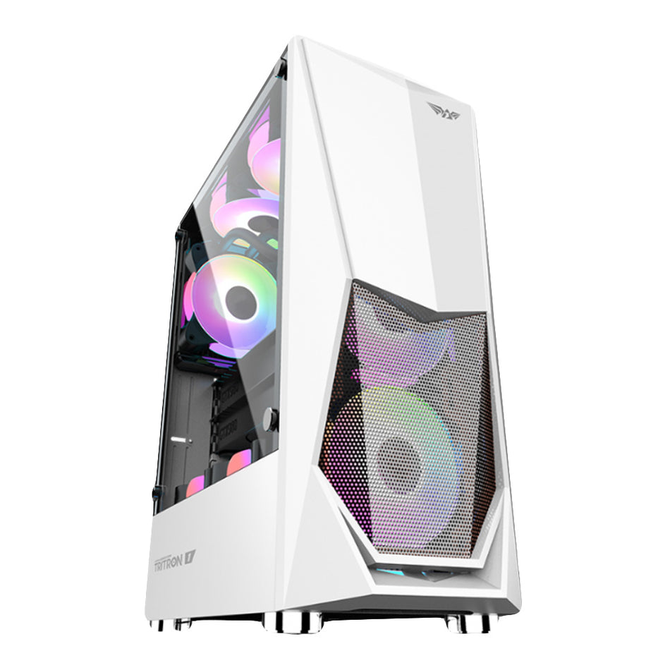 Armaggeddon Atx/Matx Pc Casing With 3x Argb Fans White