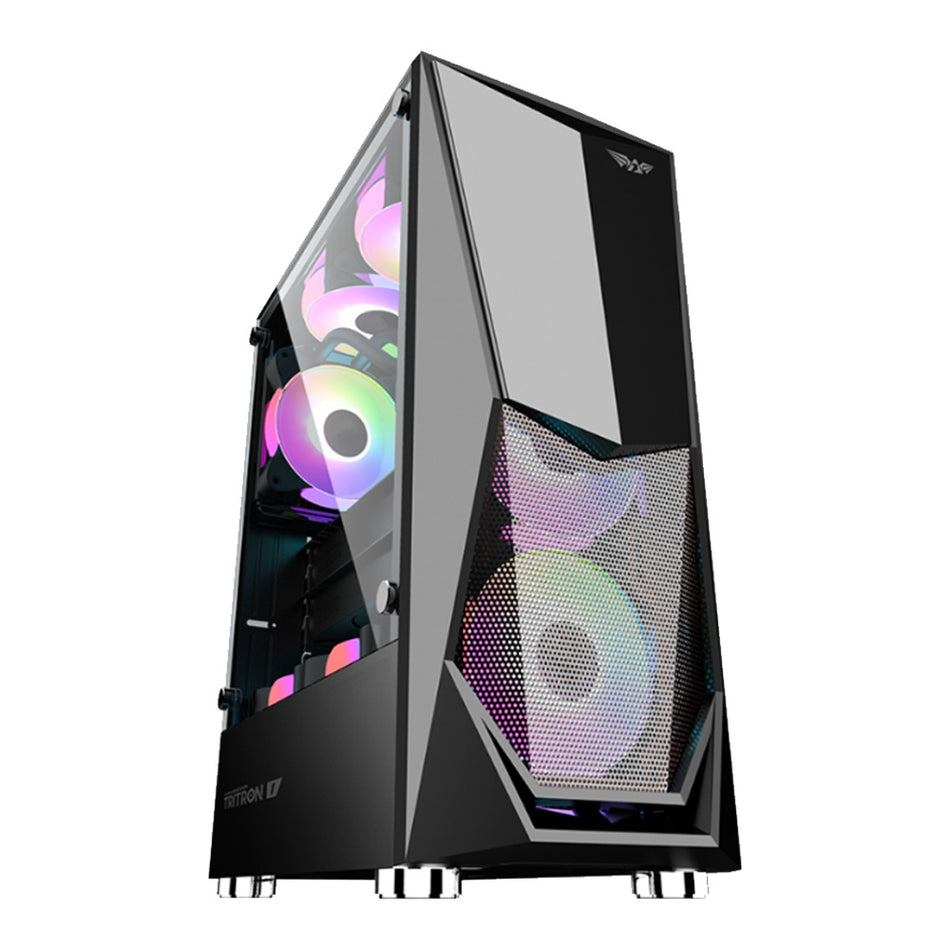 Armaggeddon Atx/Matx PC-Gehäuse mit 3x Argb Lüftern Schwarz