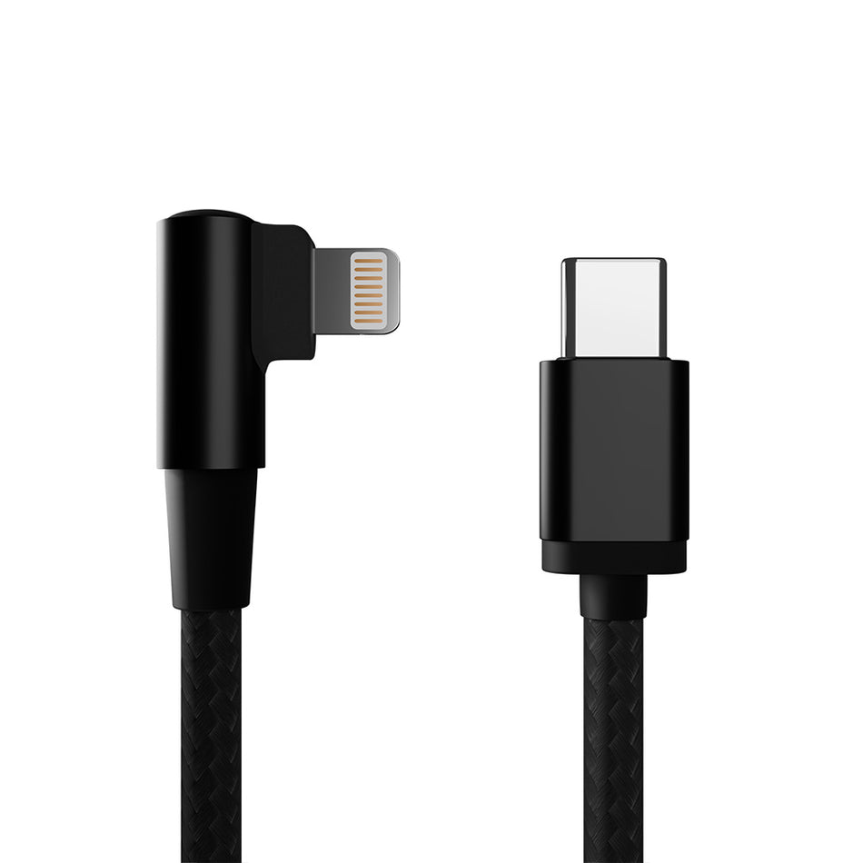 Cablexpert Angled Cotton Braided 8 Pin Usb Cm 8 Pin Charging & Data Cable 0.2 M Black