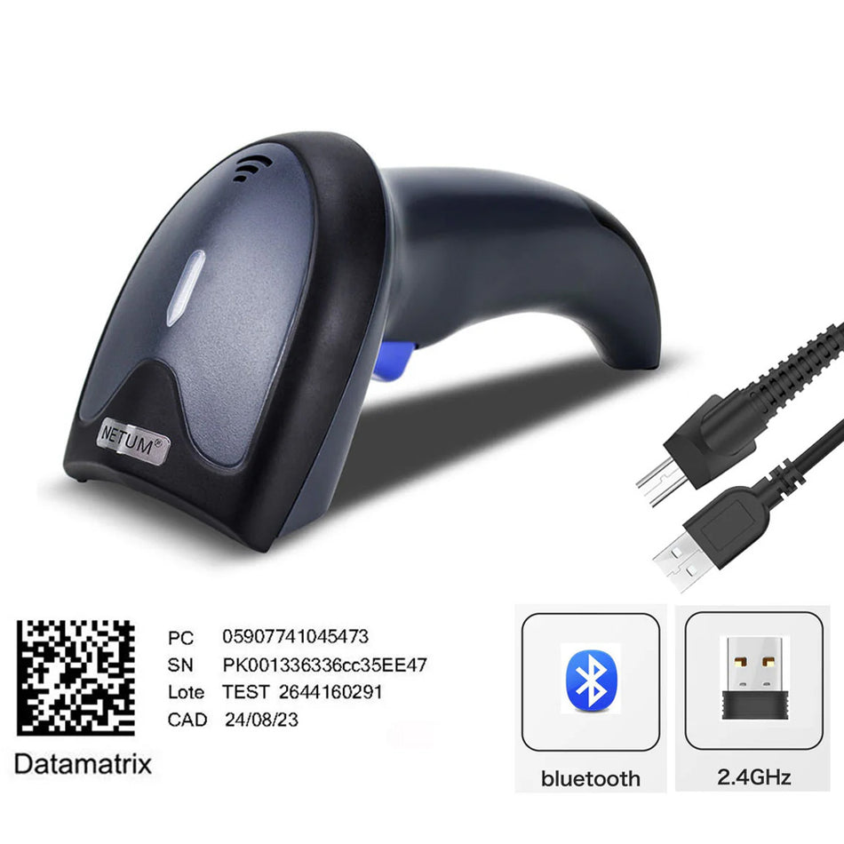 Netum 3 In1 2 D Bt/2.4 G/Wired Barcode Scanner Support Ios/Android