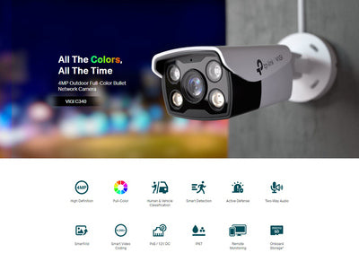 TP-LINK IP κάμερα VIGI C340, 4mm, 4MP, PoE, SD, IP67, Ver. 2.0