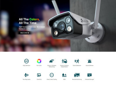 TP-LINK IP κάμερα VIGI C340-W, 4mm, 4MP, Wi-Fi, SD, IP66, Ver. 1.0