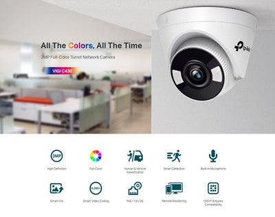 TP-LINK IP κάμερα VIGI C430, 2.8mm, 3MP, PoE, Ver. 1.0