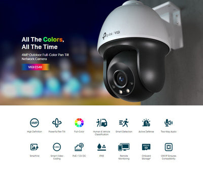 TP-LINK IP κάμερα VIGI C540, 4mm, 4MP, PoE, PTZ, IP66, SD, Ver. 2.0