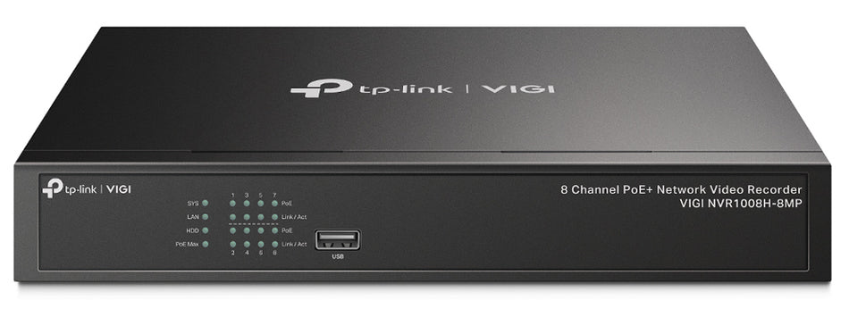 TP-LINK NVR καταγραφικό VIGI NVR1008H-8MP, 8MP, 8 κανάλια PoE, Ver. 1.0