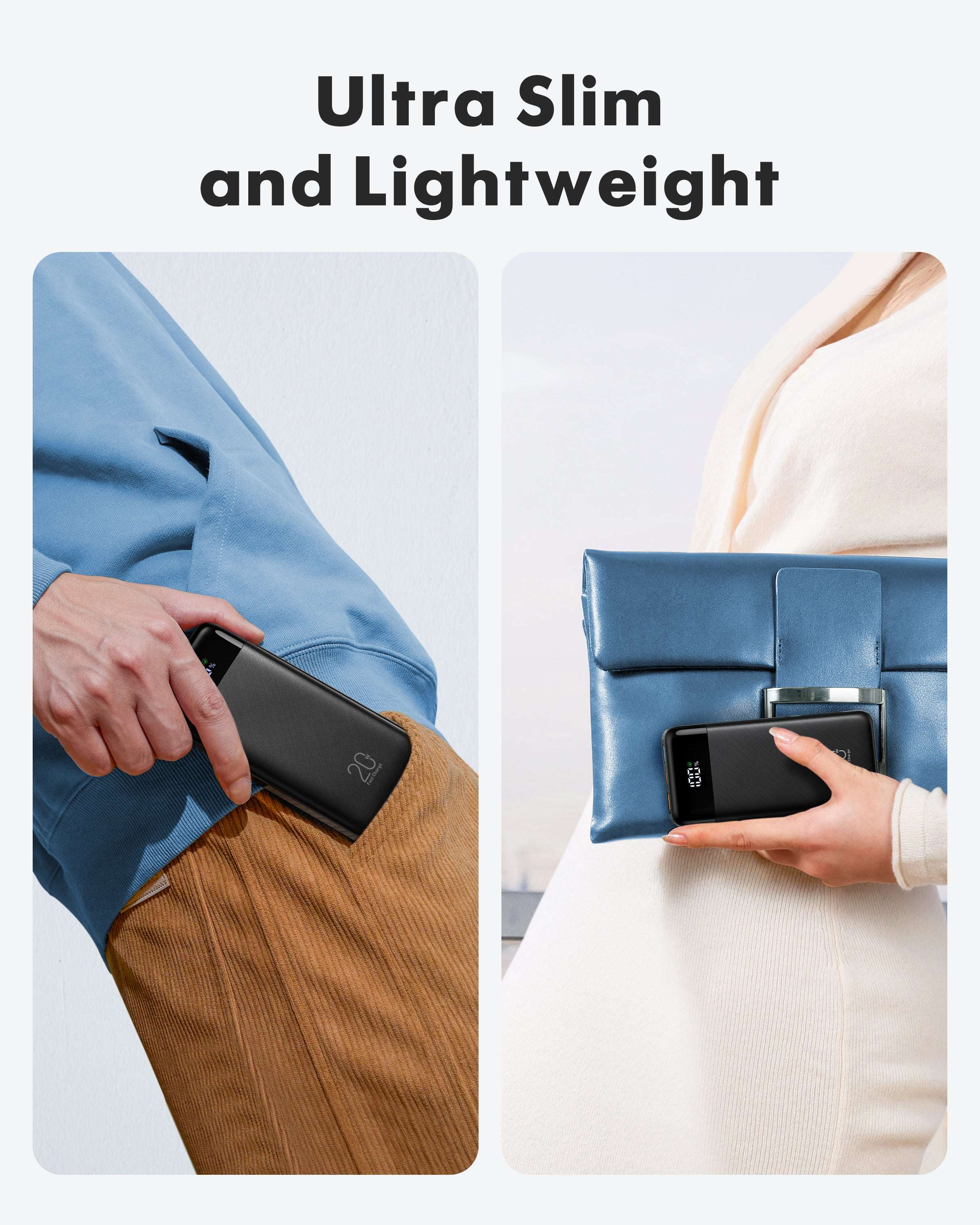 Charmast W2065 Power Bank 20000mAh PD20W with built-in cables Micro USB / Type C / Lightning 5V3A  black