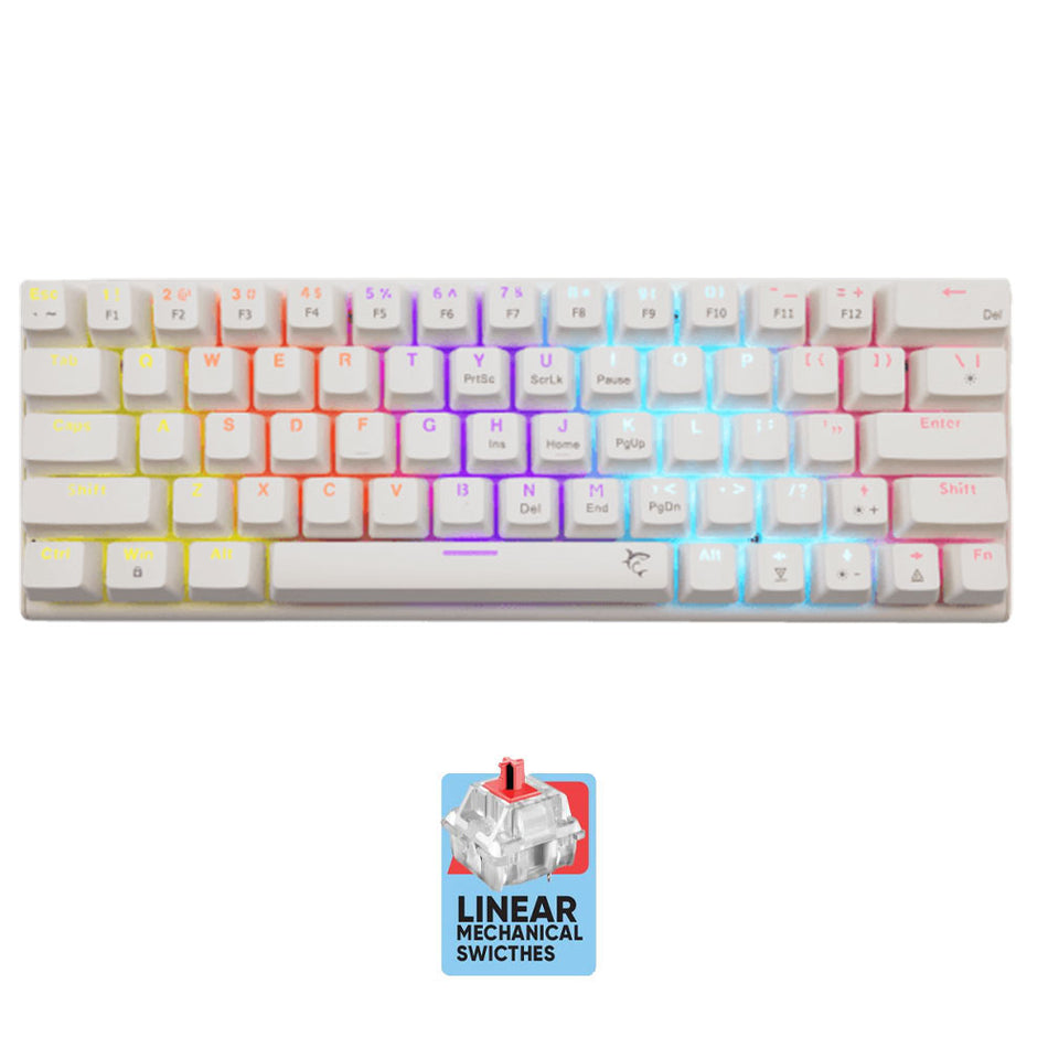 White Shark Mechanical Keyboard Gk 002211 V2 Us Red Switch Wakizashi 2 White