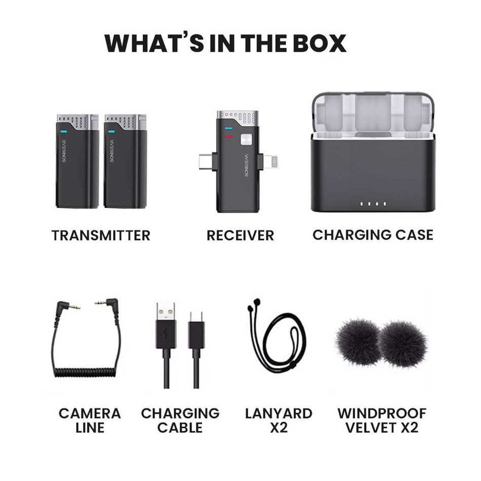 Sonic Gear Wireless Clip On Microphone Black