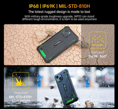 OUKITEL smartphone WP32, 6", 4/128GB, 6300mAh, IP68/IP69K, μαύρο