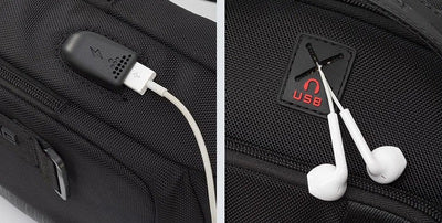 ARCTIC HUNTER τσάντα Crossbody XB00100, USB, 5L, μαύρη