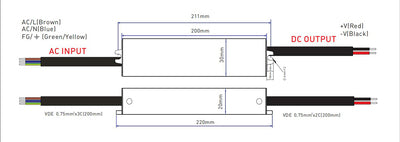 YSD τροφοδοτικό DC 30WHA-12, 12VDC, 30W, 2.5A, IP67