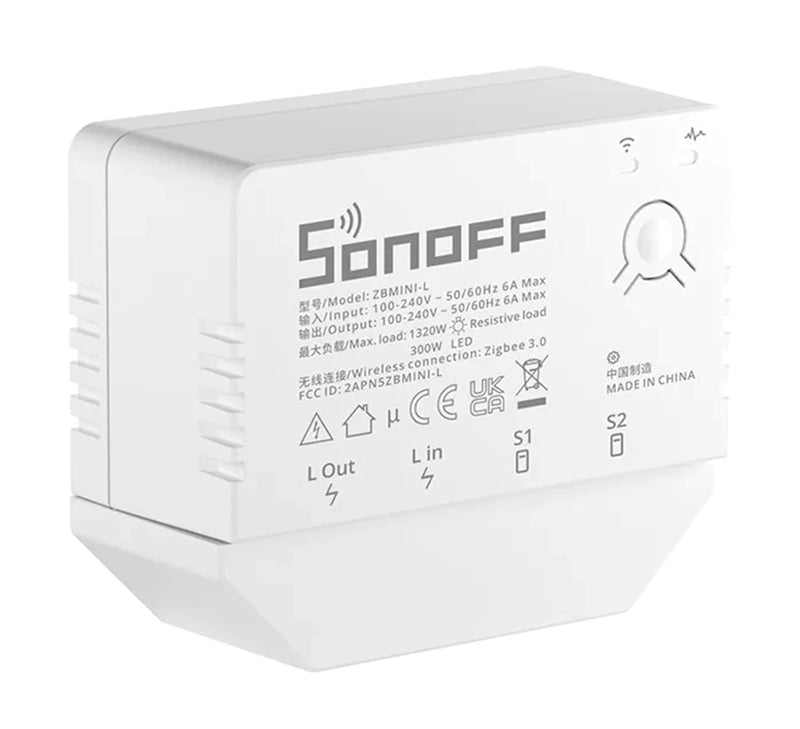 SONOFF smart διακόπτης ZBMINI-L, 1-gang, ZigBee 3.0, λευκός
