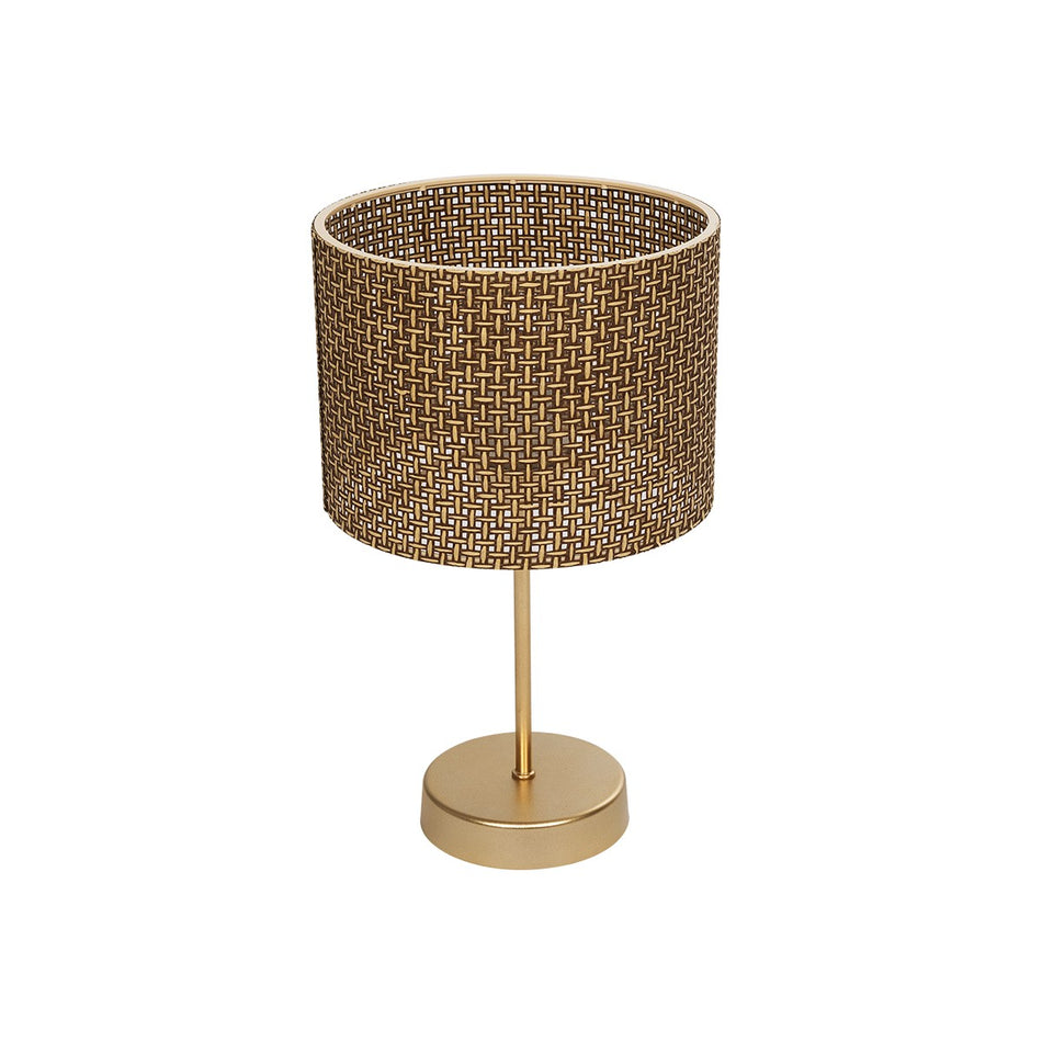 GLOBOSTAR® WIZ 203-0181 Μοντέρνο Επιτραπέζιο Φωτιστικό Πορτατίφ με Ντουί 1 x E27 AC 220-240V IP20 - Χρυσο & Καφέ - Μ22 x Π22 x Υ36.5cm