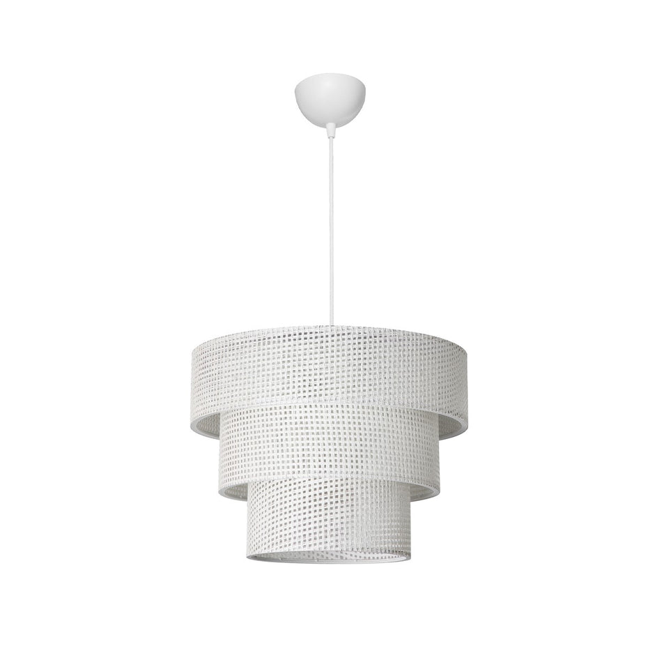 GLOBOSTAR® LEVEL 203-0275 Μοντέρνο Κρεμαστό Φωτιστικό Οροφής με Ντουί 1 x E27 AC 220-240V IP20 - Λευκό - Μ38 x Π38 x Υ30cm