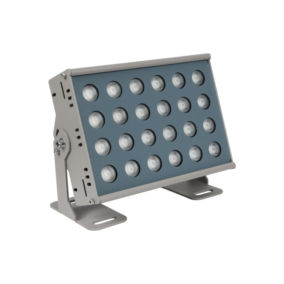 FLOODHENO 999-0264 Προβολέας Σποτ Wall Washer LED 36W 2880lm 30° DC 24V Αδιάβροχο IP65 Πολύχρωμο RGB Dimmable DMX512 - Bridgelux SMD Chip - Γκρι - Μ22 x Π11 x Υ16.5cm - 3 Χρόνια Εγγύηση