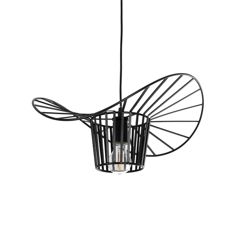 GLOBOSTAR® LUMINOVA 61462 Μοντέρνο Κρεμαστό Φωτιστικό Οροφής με Ντουί 1 x E27 AC 220-240V IP20 - Μαύρο - Μ40 x Π40 x Υ20cm