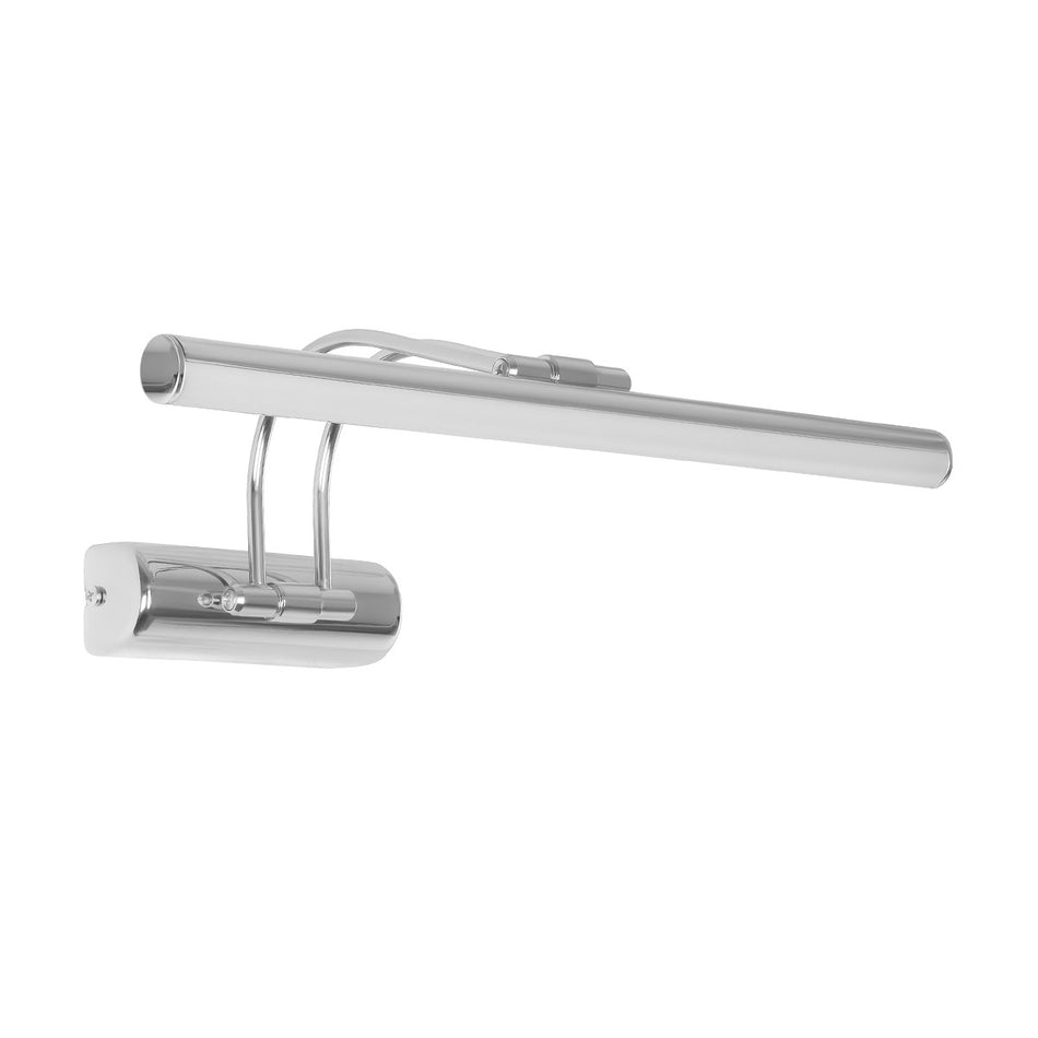 GLOBOSTAR® REFINE 203-0187 Μοντέρνο Φωτιστικό Τοίχου - Απλίκα Καθρέπτη Μπάνιου LED 7W 640lm 120° AC 220-240V IP44 Θερμό Λευκό 2700K - Lumileds SMD Chip - Νίκελ Χρώμιο - Μ35 x Π21 x Υ12cm - 2 Χρόνια Εγγύηση