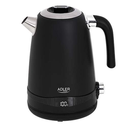 Adler 1,7 L Steel Electric Kettle With Lcd And Temperature Control Black