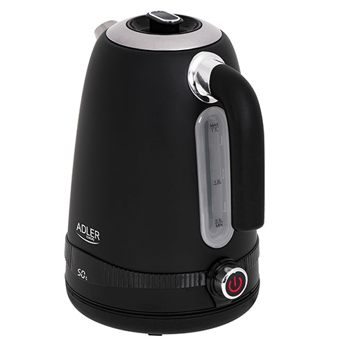 Adler 1,7 L Steel Electric Kettle With Lcd And Temperature Control Black