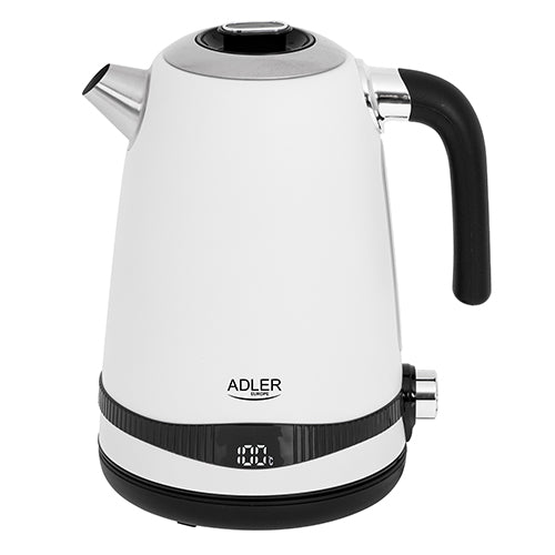 Adler 1,7 L Steel Electric Kettle With Lcd And Temperature Control White