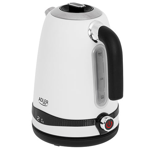 Adler 1,7 L Steel Electric Kettle With Lcd And Temperature Control White